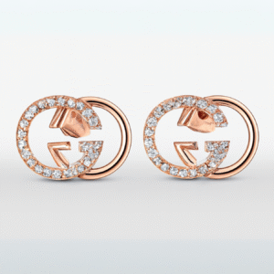 14K Rose Gold Interlocking Circles with Diamonds