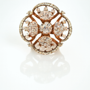 14K Brilliant Diamond Cluster Floral Ring