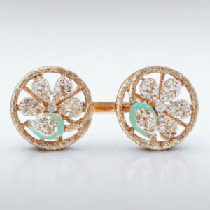 14K Openwork Floral Diamond & Enamel Ring