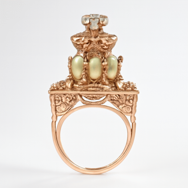 14K Regal Rose Gold & Cabochon Ring