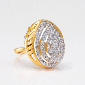 14K Golden Spiral Diamond Ring