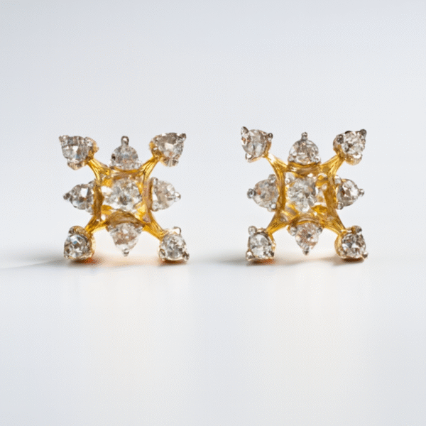 14K Golden Burst Tops with Diamonds