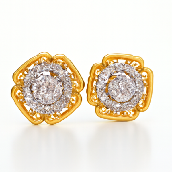 14K Floral Blossom Diamond Tops