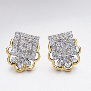 14K Diamond Cluster Floral Frame Tops