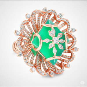 14K Elaborate Floral Bloom Cocktail Ring